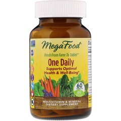 Мультивітаміни One Daily, MegaFood, 60 таблеток - фото