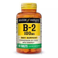 Витамин B2 100 мг, Vitamin B2, Mason Natural, 100 таблеток - фото