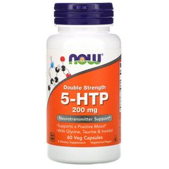 5-НТР, 5-гідрокси L-триптофан, Now Foods, 200 мг, 60 капсул - фото