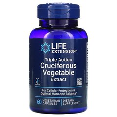 Гормональная поддержка, Triple Action Cruciferous Vegetable Extract, Life Extension, 60 вегетарианских капсул - фото