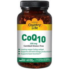 Коэнзим Q10, CoQ10, Country Life, 100 мг, 120 капсул - фото