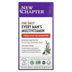 Мультивитамины для мужчин, Every Man's Multi, New Chapter, 1 в день, 72 таблетки - фото