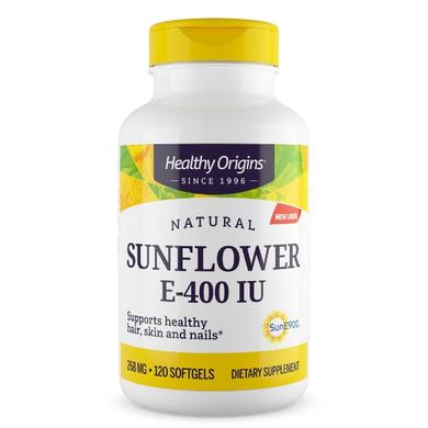 Вітамін Е з соняшнику, Sunflower E, Healthy Origins, 400 МО, 120 капсул - фото