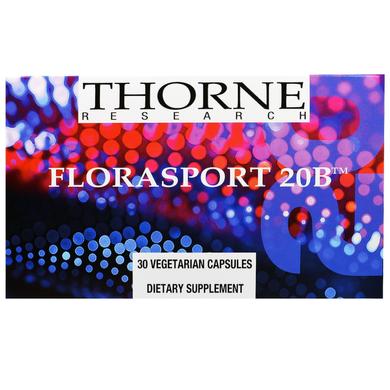 Пробіотики, FloraSport 20В, Thorne Research, 30 капсул - фото