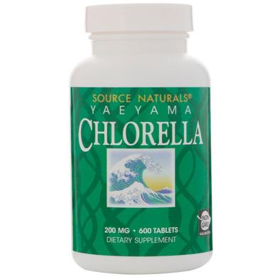 Хлорела, Yaeyama Chlorella, Source Naturals, 200 мг, 600 таблеток - фото