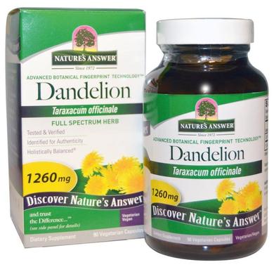 Корінь кульбаби, Dandelion, Nature's Answer, 1260 мг, 90 капсул - фото