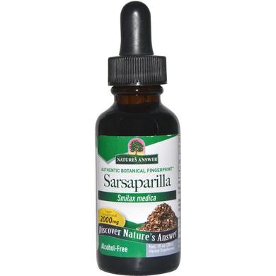 Сарсапарель, Sarsaparilla, Nature's Answer, без спирта, 2000 мг, 30 мл - фото