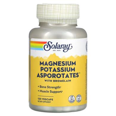 Магній і калій аспартат, Magnesium and Potassium, Solaray, 120 капсул - фото