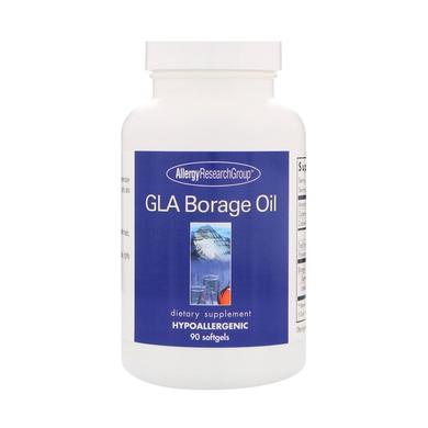 Масло огірочника з ГЛК, GLA Borage Oil, Allergy Research Group, 90 гелевих капсул - фото