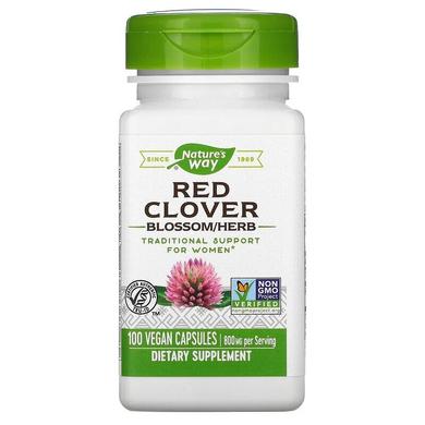 Красный клевер, Red Clover, Nature's Way, трава и цветы, 400 мг, 100 капсул - фото