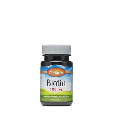 Біотин, Biotin, Carlson Labs, 5000 мкг, 50 капсул - фото