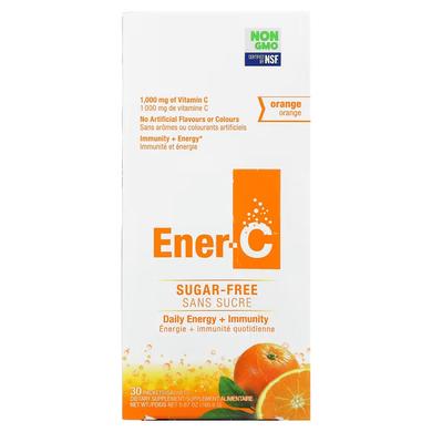 Ener-C, Витамин C, мультивитаминная смесь для напитков, без сахара, апельсин, 1000 мг, 30 пакетиков по 5,46 г (ENR-00130) - фото