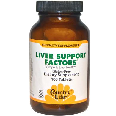 Підтримка печінки, Liver Support Factors, Country Life, 100 капсул - фото