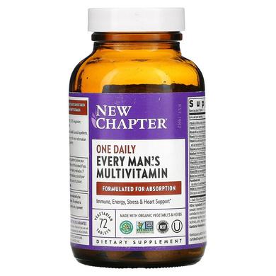 Мультивитамины для мужчин, Every Man's Multi, New Chapter, 1 в день, 72 таблетки - фото