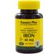 Железо, Iron, Nature's Plus, 40 мг, 180 таблеток, фото – 1