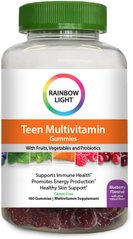 Мультивитамины Для Подростков, Teen Multivitamin, Rainbow Light, 100 жевательных таблеток - фото