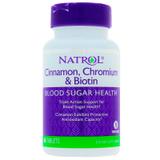 Кориця для зниження цукру з біотином, Cinnamon Biotin Chromium, Natrol, 60 таблеток, фото