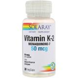 Витамин К2 Менахинон-7, Vitamin K-2, Solaray, 50 мкг, 30 капсул, фото