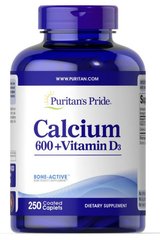 Карбонат кальцію + вітамін Д3, Calcium Carbonate + Vitamin D3, Puritan's Pride, 600 мг, 250 таблеток - фото