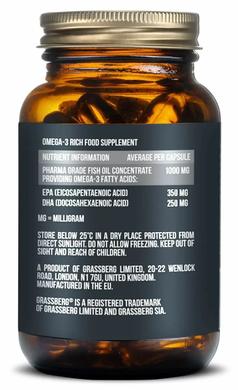 Омега-3, Omega-3 Premium, Grassberg, 1000 мг, 60 капсул - фото