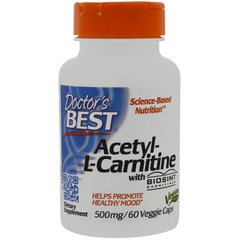 Ацетил карнітин, Acetyl-L-Carnitine, Doctor's Best, 500 мг, 60 капсул - фото
