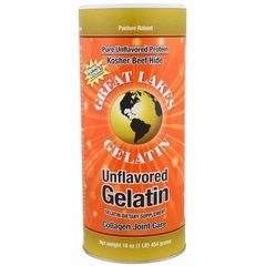 Желатин, коллаген для суставов и связок, Beef Hide Gelatin, Great Lakes Gelatin Co., 454 г - фото