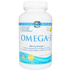 Очищенный рыбий жир, Omega-3, Nordic Naturals, лимон, 690 мг, 120 капсул - фото
