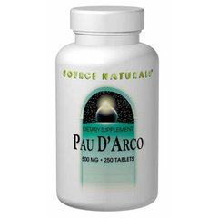 По д'арко, Pau D'Arco, Source Naturals, 500 мг, 250 таблеток - фото