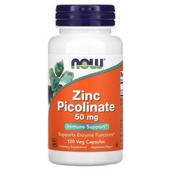 Цинка пиколинат, Zinc Picolinate, Now Foods, 50 мг 120 капсул - фото
