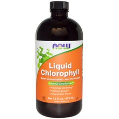 Хлорофилл жидкий с мятным вкусом, Liquid Chlorophyll, Now Foods, 473 мл - фото