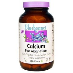Цитрат кальцію, магній (Calcium Magnesium), Bluebonnet Nutrition, 180 капсул - фото