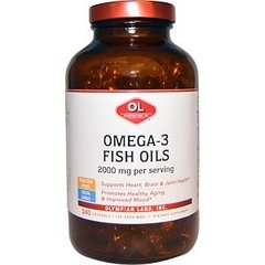 Омега-3 рыбий жир, 2000мг, Olympian Labs Inc, 240 капсул - фото