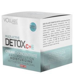 DETOX Крем концентрат денний мульти-актив з вітамінами с + Е зволожує, нейтралізує, захищає, Vollare, 50 мл - фото