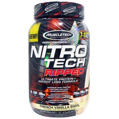 Протеин, Nitro Tech NightTime, MuscleTech, вкус французская ваниль, 907 г - фото
