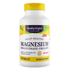 Магній Бісгліцінат, Magnesium Bisglycinate Chelate, Healthy Origins, 200 мг, 120 таблеток - фото
