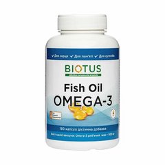Омега-3 ісландський риб'ячий жир, Omega-3 Fish Oil, Biotus, 180 капсул - фото