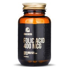 Фолиевая кислота, Folic Acid, Grassberg, 400 мкг, 60 капсул - фото