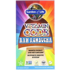 Комбуча (чайный гриб), RAW Kombucha, Garden of Life, 60 капсул - фото