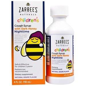 Сироп успокаивающий кашель, Children's Nighttime Cough Syrup, Zarbee's,118 мл - фото