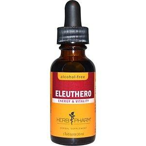 Экстракт элеутерококка, Eleuthero, Herb Pharm, корень, без спирта, (30 мл) - фото