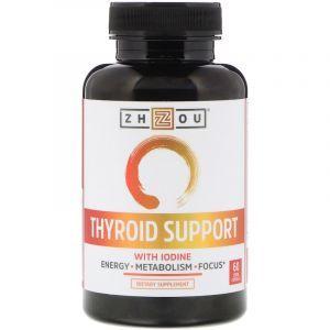 Підтримка щитовидної залози, Thyroid Support, Zhou Nutrition, 60 вегетаріанських капсул - фото