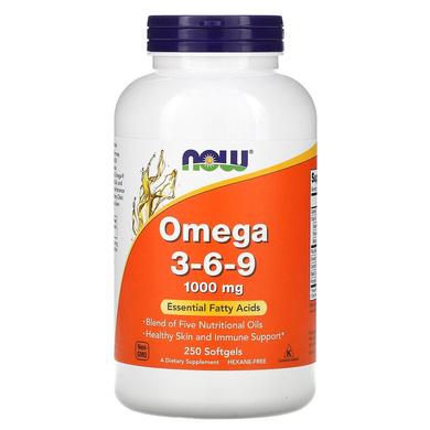 Омега 3 6 9, Omega 3-6-9, Now Foods, 1000 мг, 250 гелевих капсул - фото