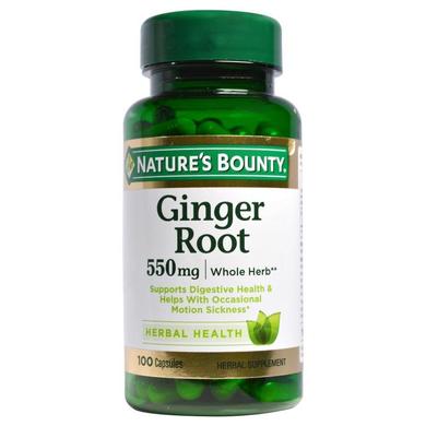 Корінь імбиру (Ginger Root), Nature's Bounty, 550 мг, 100 капсул - фото