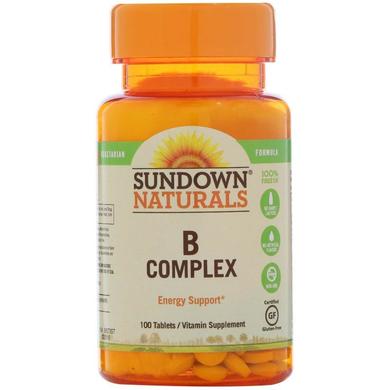 Вітаміни групи В, B-Complex, Sundown Naturals, 100 таблеток - фото