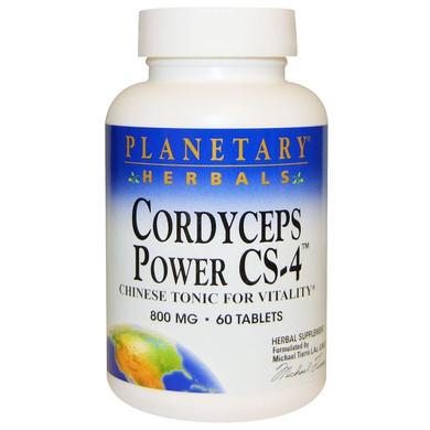 Кордицепс китайский, Cordyceps Power CS-4, Planetary Herbals, 800 мг, 60 таблеток - фото