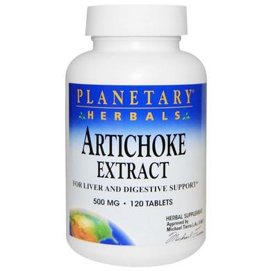 Артишок екстракт, Artichoke, Planetary Herbals, 500 мг, 120 таблеток - фото