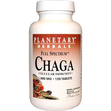 Чага, Chaga, Planetary Herbals, 1000 мг, 120 таблеток - фото