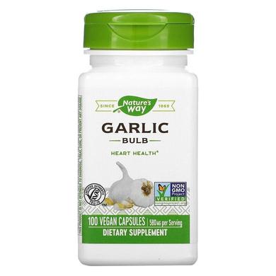 Часник, Garlic, Nature's Way, цибулини, 580 мг, 100 капсул - фото