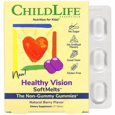 Комплекс здоровий зір, Healthy Vision SoftMelts, Natural Berry Flavor, натуральний ягідний смак, ChildLife, 27 жувальних таблеток - фото