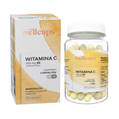 Вітамін С, SR Wellacaps, 500 мг, 60 капсул - фото